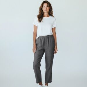 C & C California - Size Large - 100% Linen - Heathered Blue - Lightweight B7